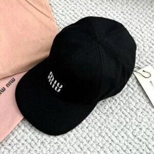 Miu Miu Black Cap with Logo